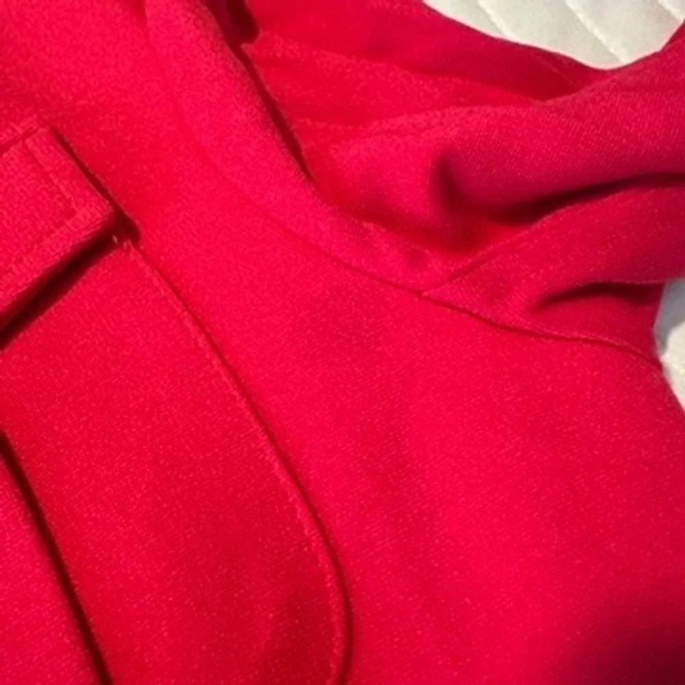 Bailey 44 Women's Military Style Blazer Jacket Lg Red Utility Button Made In USA